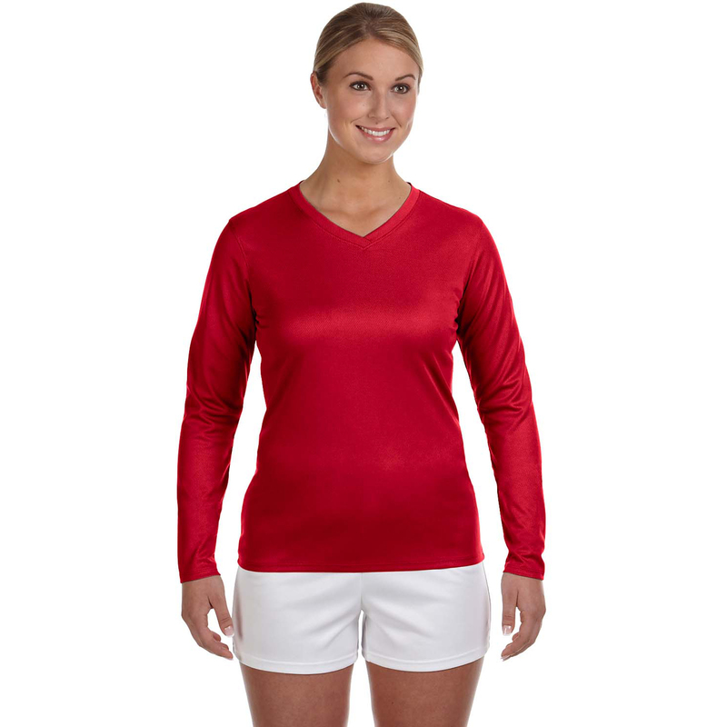 Ladies' Ndurance Athletic Long-Sleeve V-Neck T-Shirt